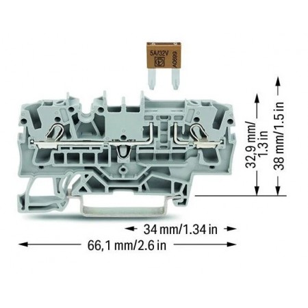 2-przewodowa złączka bezpiecznikowa do pł. bezpiecz. samochodowych 2,5 mm²