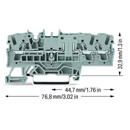 3-przewodowa złączka bazowa na szynę 2,5 mm²