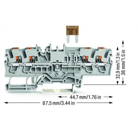 4-przewodowa złączka bezpiecznikowa do pł. bezpiecz. samochodowych 2,5 mm²