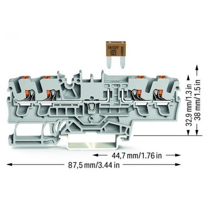 4-przewodowa złączka bezpiecznikowa do pł. bezpiecz. samochodowych 2,5 mm²