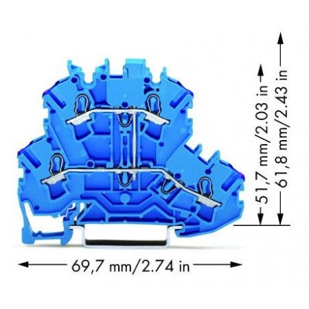 Złączka dwupiętrowa, 4-przewodowa złączka przelotowa 2,5 mm² N