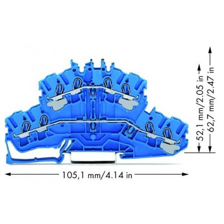 Dwupiętrowa złączka 4-przewodowa N/N 2,5 mm²