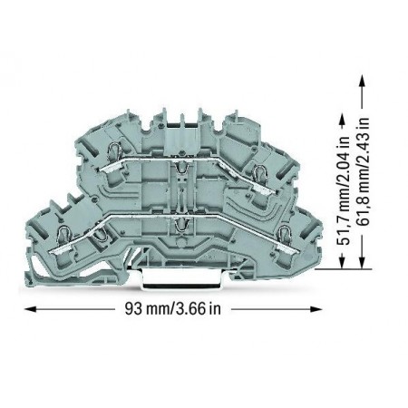 Złączka dwupiętrowa bez podstawki oznacznika 2,5 mm² szara