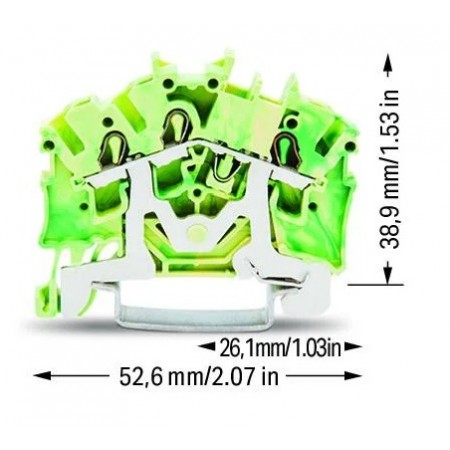 3-przewodowa złączka PE do zastosowań Ex e II 2,5 mm²