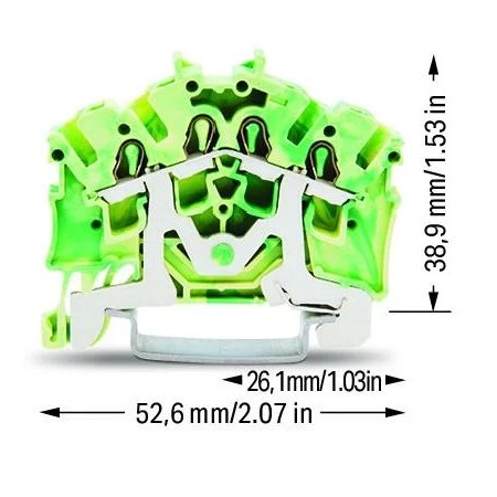 4-przewodowa złączka PE do zastosowań Ex e II 2,5 mm²