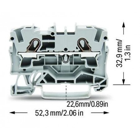 2-przewodowa złączka przelotowa 4 mm² szara