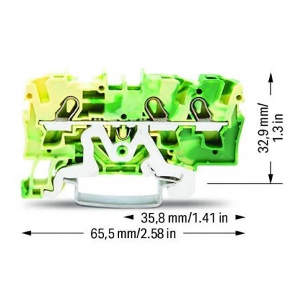 3-przewodowa złączka PE do zastosowań Ex e II 4 mm²