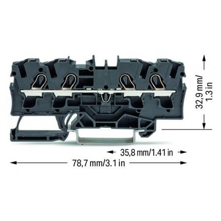 4-przewodowa złączka przelotowa 4 mm² czarna