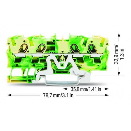 4-przewodowa złączka PE do zastosowań Ex e II 4 mm²