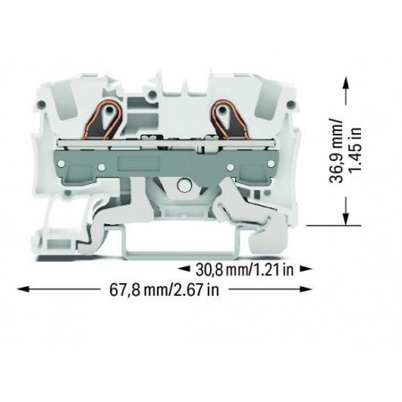 2-przewodowa złączka do ekranu do zastosowań Ex e II 6 mm² biała