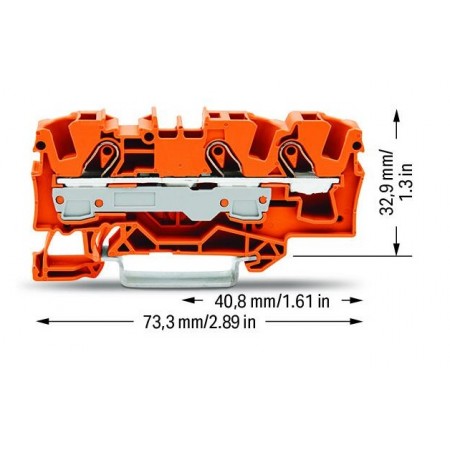 3-przewodowa złączka przelotowa do zastosowań Ex e I 6 mm² pomarańczowa