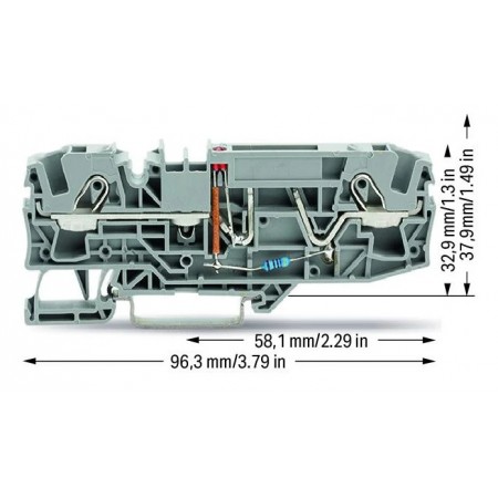 2-przewodowa złączka bezpiecznikowa 6 mm² 24V