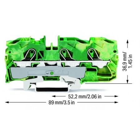 3-przewodowa złączka PE do zastosowań Ex e II 10 mm² żółto-zielony