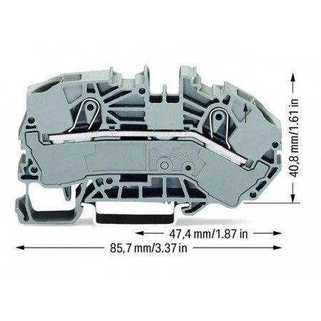 2-przewodowa złączka zasilająca 16 mm² szara