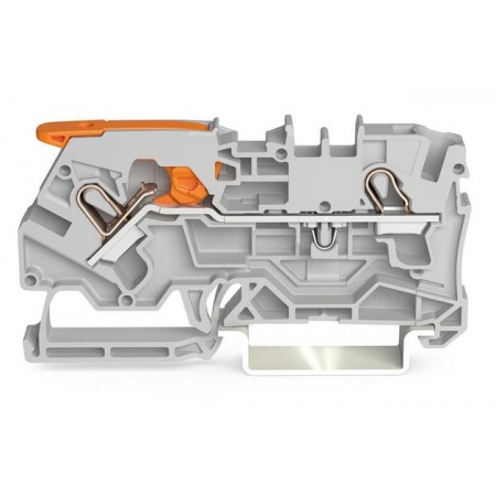 2-przewodowa złączka przelotowa z dźwignią i Push-in 4 mm² szara