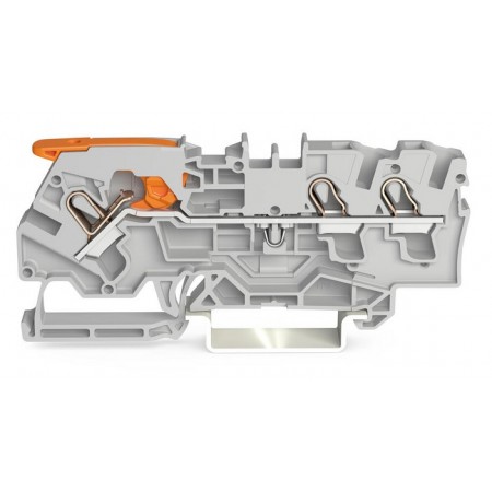 3-przewodowa złączka przelotowa z dźwignią i Push-in 4 mm² szara