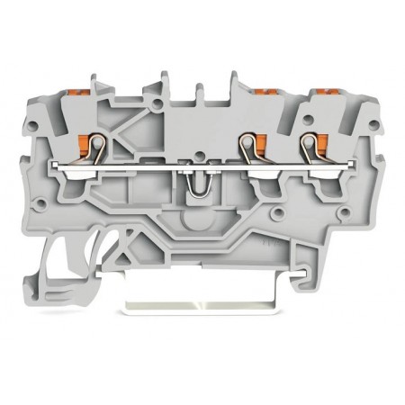 3-przewodowa złączka przelotowa z przyciskiem 1 mm² WAGO szara-przewodowa złączka przelotowa z przyciskiem 1 mm² szara