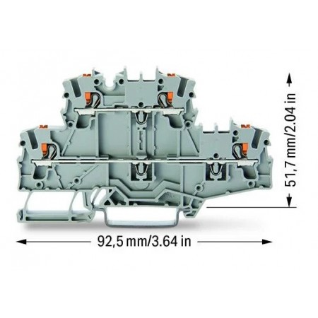 Złączka dwupiętrowa z przyciskiem do zastosowań Ex e II 2,5 mm² L/L