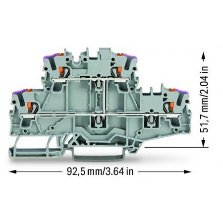 Złączka dwupiętrowa z przyciskiem do zastosowań Ex e II 2,5 mm² L