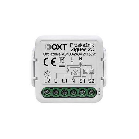 Moduł OXT mini przekaźnik 2 obwody ZigBee TUYA