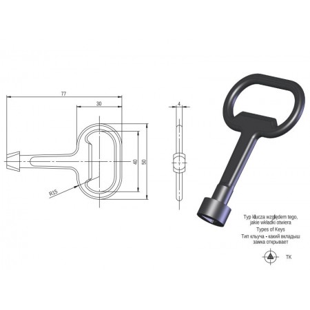 Klucz do rozdzielni elektrycznych typ D1