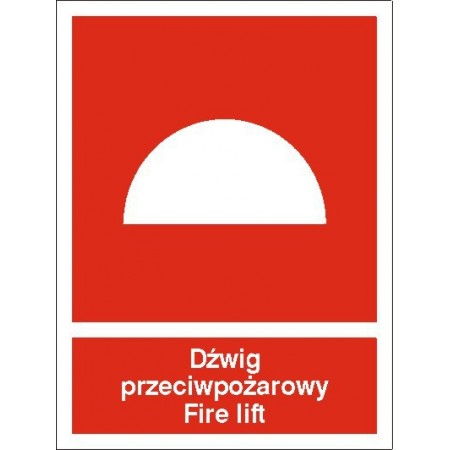 EG-tablice „Dźwig przeciwpożarowy Fire lift”