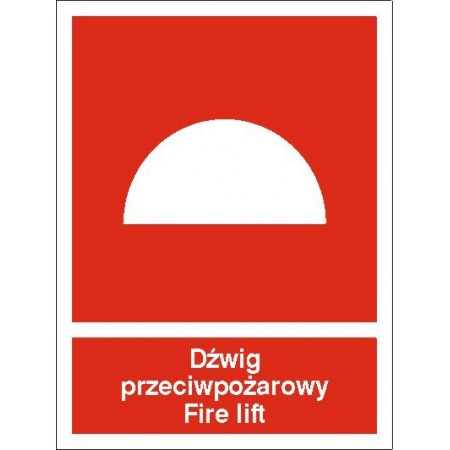 EG-tablice „Dźwig przeciwpożarowy Fire lift”