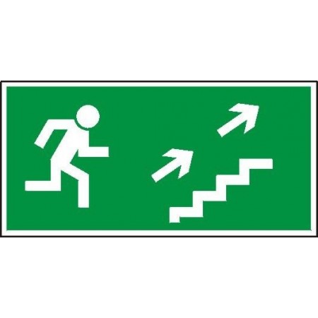 EG-tablice „Kierunek do wyjścia drogi ewakuacyjnej schodami w górę (na prawo)”