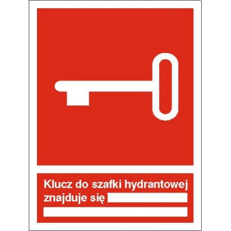 EG-tablice „Klucz do szafki hydrantowej znajduje się...”