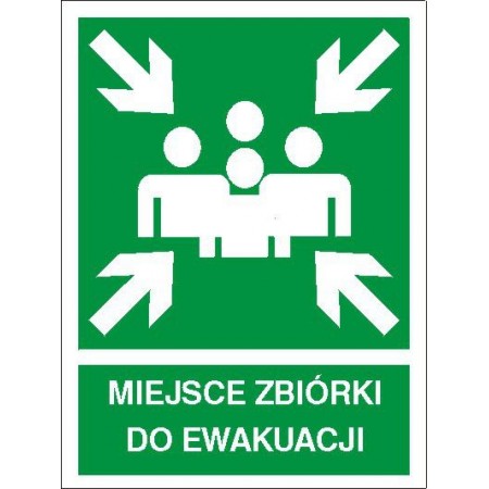 EG-tablice „Miejsce zbiórki do ewakuacji” pionowa