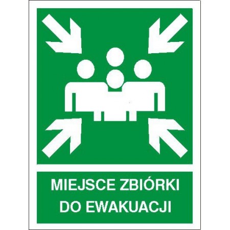 EG-tablice „Miejsce zbiórki do ewakuacji” pionowa