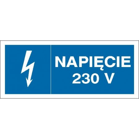 EG-tablice „Napięcie 230 V” pozioma