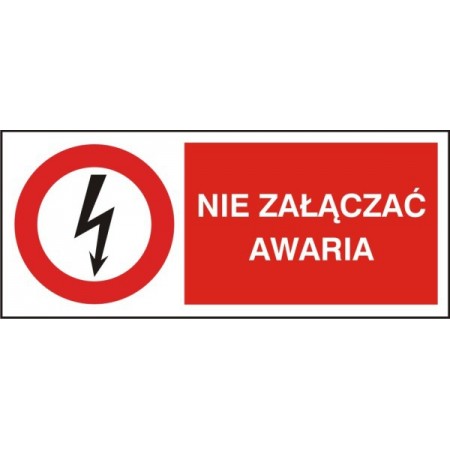 EG-tablice „Nie załączać. Awaria” pozioma