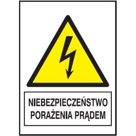 EG-tablice „Niebezpieczeństwo porażenia prądem”