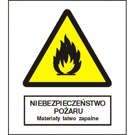 EG-tablice „Niebezpieczeństwo pożaru – Materiały łatwo zapalne”
