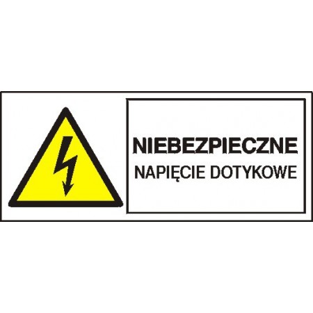 EG-tablice „Niebezpieczne napięcie dotykowe” pozioma