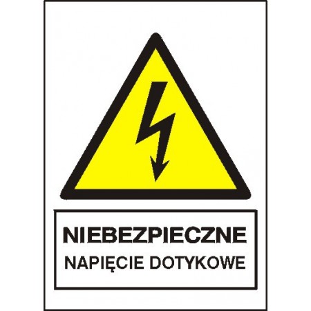 EG-tablice „Niebezpieczne napięcie dotykowe” pionowa