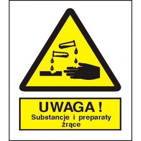 EG-tablice „Ostrzeżenie przed substancjami i preparatami żrącymi”