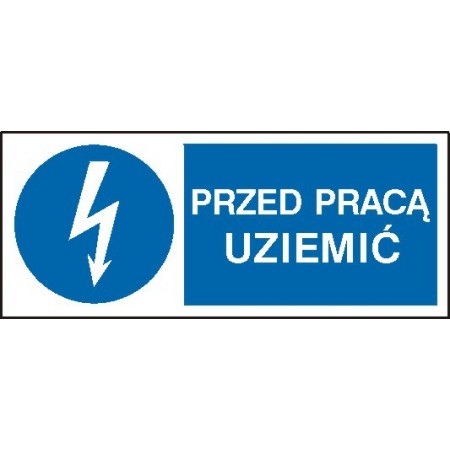 EG-tablice „Przed pracą uziemić” pozioma