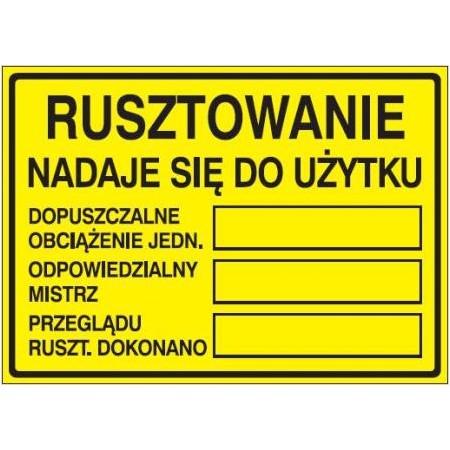 EG-tablice „Rusztowanie nadaje się do użytku”