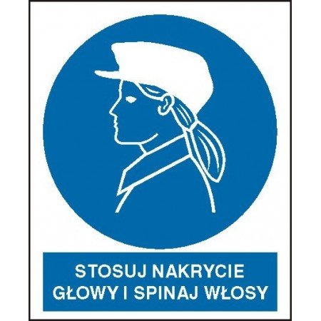 EG-tablice „Stosuj nakrycie głowy i spinaj włosy”