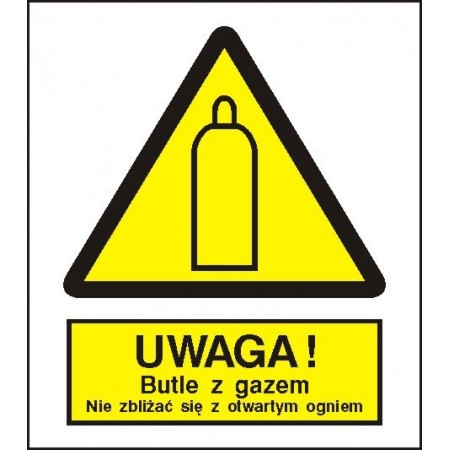 EG-tablice „Uwaga! Butle z gazem. Nie zbliżać się z otwartym ogniem”