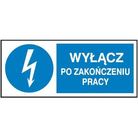 EG-tablice „Wyłącz po zakończeniu pracy” pozioma