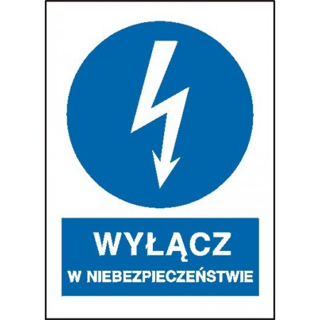 EG-tablice „Wyłącz w niebezpieczeństwie” pionowa