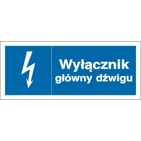 EG-tablice „Wyłącznik główny dźwigu” pozioma