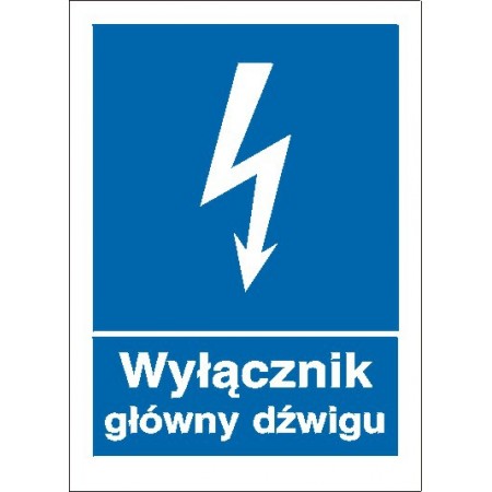 EG-tablice „Wyłącznik główny dźwigu” pionowa