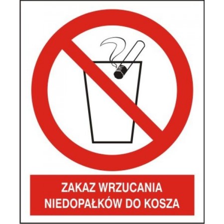 EG-tablice „Zakaz wrzucania niedopałków do kosza”