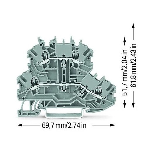 Złączka dwupiętrowa 4-przewodowa 1 mm