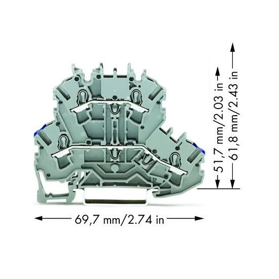 Złączka dwupiętrowa, 4-przewodowa złączka przelotowa 2,5 mm
