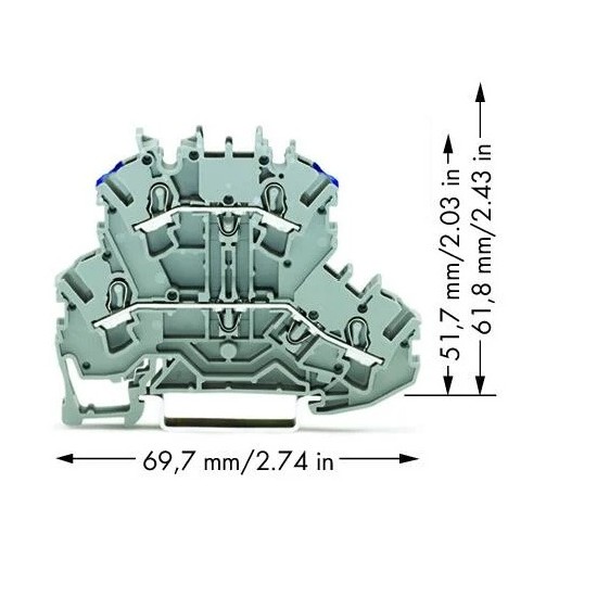 Złączka dwupiętrowa, 4-przewodowa złączka przelotowa 2,5 mm